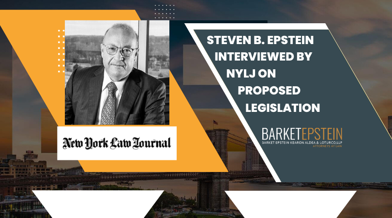 Epstein Interviewed By New York Law Journal On Proposed Legislation